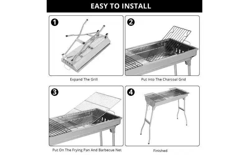 Karl Home 27.5 in. Portable Charcoal Grill in Stainless Steel