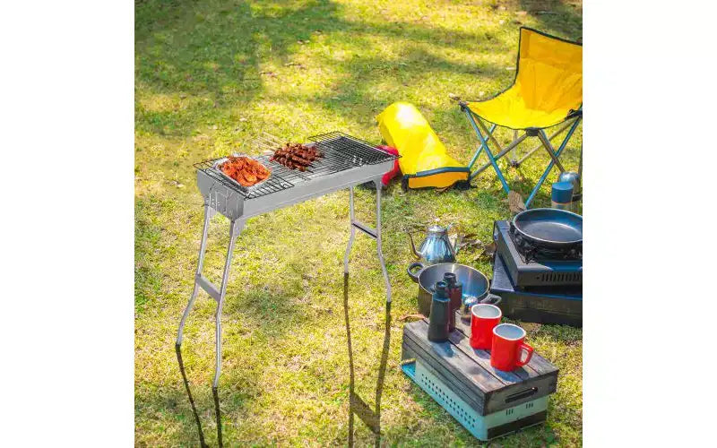 Karl Home 27.5 in. Portable Charcoal Grill in Stainless Steel