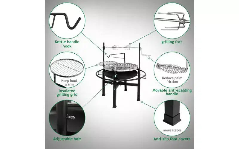 Barbecue portable au charbon Karl Home de 33,5 po de largeur