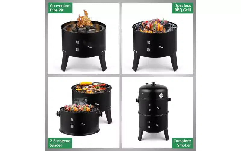 Karl Home Kamado Portable 144 Square Inches Smoker & Grill