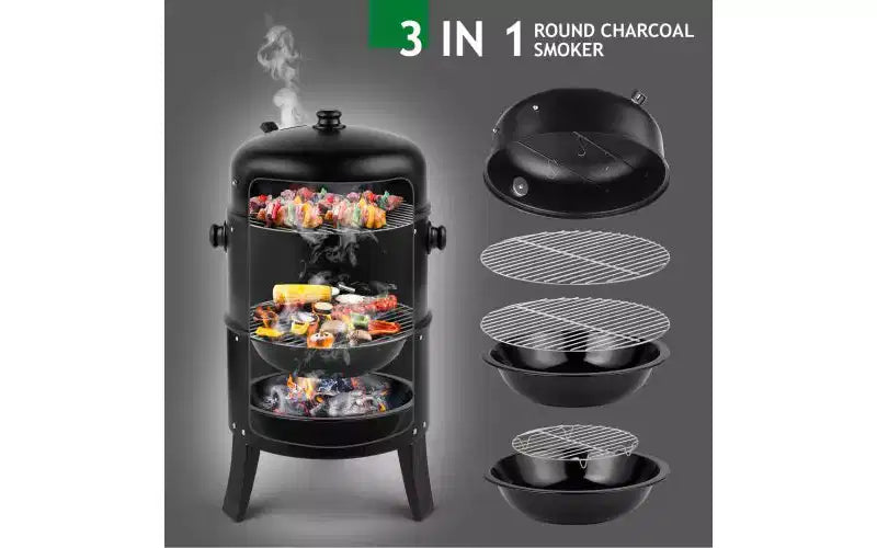Karl Home Kamado Portable 144 Square Inches Smoker & Grill