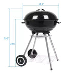 Karl Home 18 in. Apple Charcoal Grill in Black with Wheels