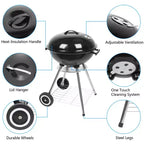 Karl Home 18 in. Apple Charcoal Grill in Black with Wheels