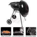 Karl Home 18 in. Apple Charcoal Grill in Black with Wheels
