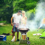 Karl Home 18 in. Apple Charcoal Grill in Black with Wheels