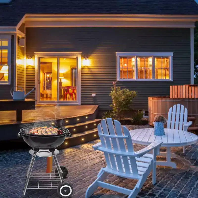 Karl Home 18 in. Apple Charcoal Grill in Black with Wheels