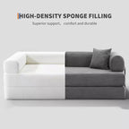 4-in-1 Convertible Sleeper Sofa, Corduroy Fabric with Pillows, No Assembly Needed, Sturdy Frame for Small Space Living Room