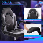 TUYOHW Ergonomic Gaming Chair,S-Shaped Backrest Office Chair with Rocking Mode & Adjustable Height,High Resilience Foam