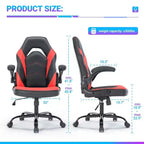 TUYOHW Ergonomic Gaming Chair,S-Shaped Backrest Office Chair with Rocking Mode & Adjustable Height,High Resilience Foam