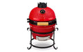 Karl Home 13 in. Kamado Ceramic Charcoal Grill In Red With Grill Stand