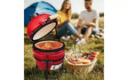 Karl Home 13 in. Kamado Ceramic Charcoal Grill In Red With Grill Stand