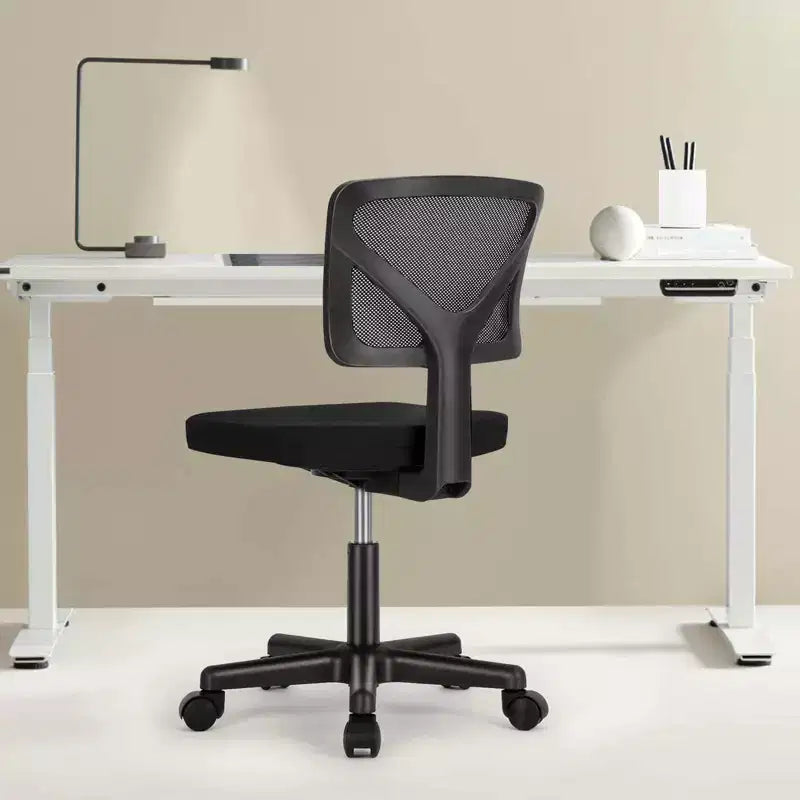 Chaise de bureau TUYOHW à roulettes en maille, croisée pivotante, avec hauteur réglable et soutien lombaire, chaise de jeu à dossier bas pour le bureau