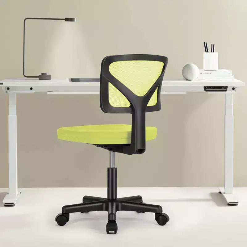 Chaise de bureau TUYOHW à roulettes en maille, croisée pivotante, avec hauteur réglable et soutien lombaire, chaise de jeu à dossier bas pour le bureau