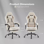 TUYOHW Microfiber Swivel Criss Cross Chair on Wheels,Office Chair with Removable Headrest and Waist Pillow,Gaming Chair for Office