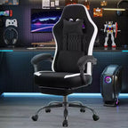 TUYOHW Microfiber Swivel Criss Cross Chair on Wheels,Office Chair with Removable Headrest and Waist Pillow,Gaming Chair for Office