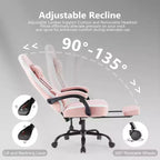 TUYOHW Microfiber Swivel Criss Cross Chair on Wheels,Office Chair with Removable Headrest and Waist Pillow,Gaming Chair for Office