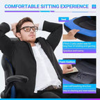TUYOHW Chaise pivotante en cuir PU à roulettes avec dossier en X et dossier en S, Chaise de bureau avec support lombaire, Chaise de jeu pour le bureau