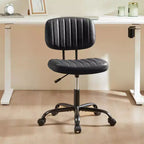 Chaise pivotante TUYOHW en cuir PU avec roulettes, Chaise de bureau sans accoudoirs avec hauteur réglable et soutien lombaire, Chaise de gaming pour le bureau