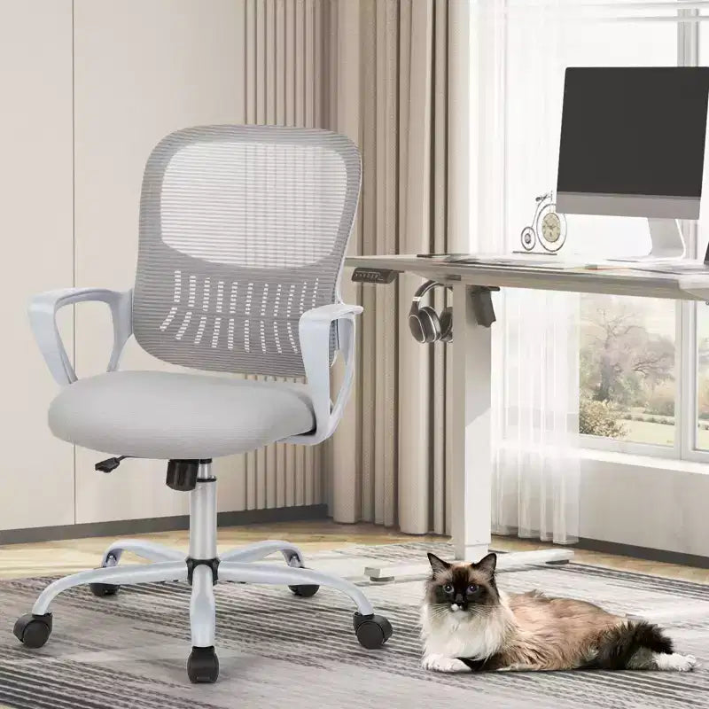 TUYOHW Chaise de bureau en maille à roulettes, Hauteur 41,5" réglable, Fauteuil gamer pour bureau