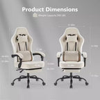 Chaise de bureau ergonomique TUYOHW avec siège à ressorts ensachés, chaise de jeu de 300 lb avec coussin lombaire réglable et repose-pieds pour adultes et étudiants