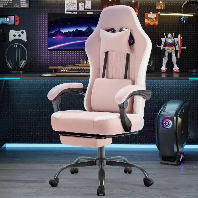 Chaise de bureau ergonomique TUYOHW avec siège à ressorts ensachés, chaise de jeu de 300 lb avec coussin lombaire réglable et repose-pieds pour adultes et étudiants