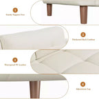 Canapé 3 places, large canapé en similicuir de 83 po avec coussins à ressorts, canapé moderne avec 2 coussins de dossier amovibles, pour salon, chambre à coucher