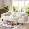 Canapé 3 places, large canapé en similicuir de 83 po avec coussins à ressorts, canapé moderne avec 2 coussins de dossier amovibles, pour salon, chambre à coucher