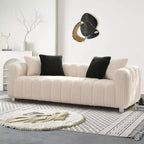 GDFStudio Croton 82.68 Modern Corduroy 3-Seater Sofa with Metal Legs