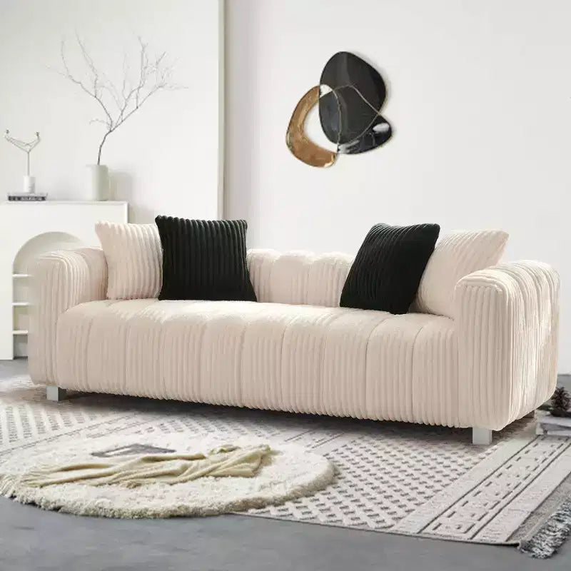 GDFStudio Croton 82.68 Modern Corduroy 3-Seater Sofa with Metal Legs