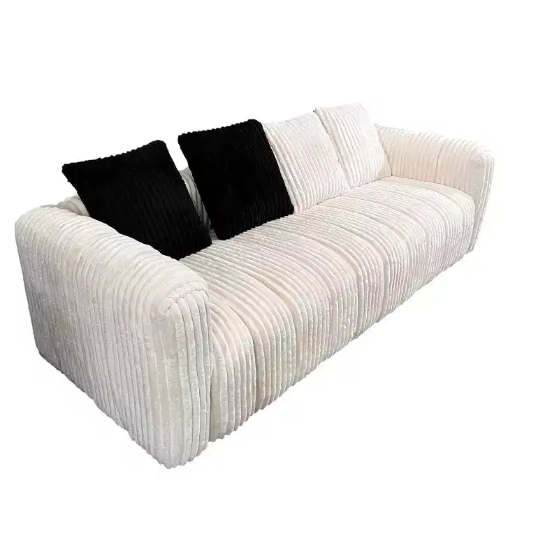 GDFStudio Croton 82.68 Modern Corduroy 3-Seater Sofa with Metal Legs