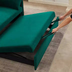 Modern Convertible Loveseat Sofa Bed, Comfy Velvet Sleeper with USB Port & Side Pockets, Space-Saving Furniture for Living Room, Bedroom, Apartment
