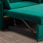 Modern Convertible Loveseat Sofa Bed, Comfy Velvet Sleeper with USB Port & Side Pockets, Space-Saving Furniture for Living Room, Bedroom, Apartment