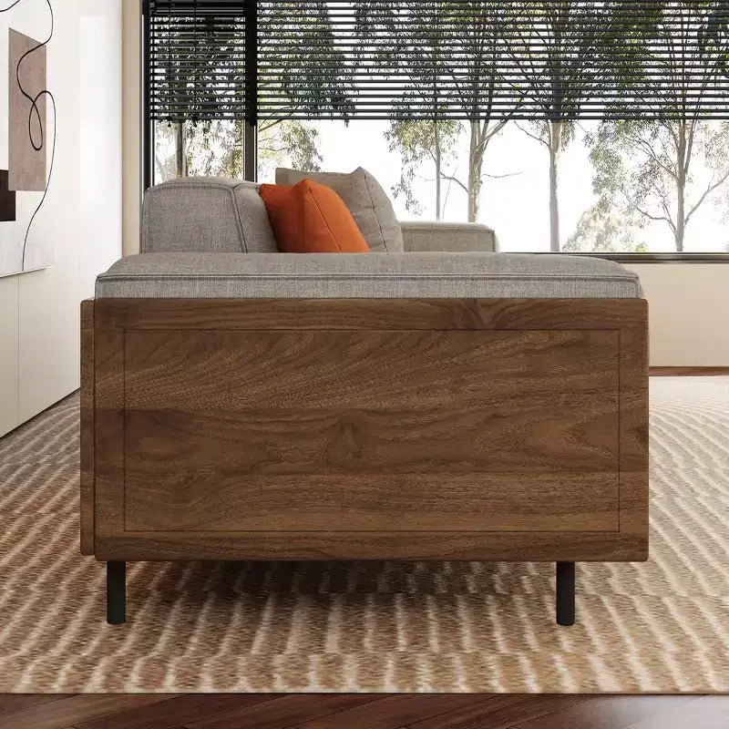 Luck Live Contemporary sofas 111.81in Cotton sofa suitable for living room, with 3 pillows&Removable Slipcover/Gray
