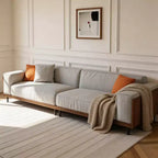 Luck Live Contemporary sofas 111.81in Cotton sofa suitable for living room, with 3 pillows&Removable Slipcover/Gray