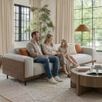Luck Live Contemporary sofas 111.81in Cotton sofa suitable for living room, with 3 pillows&Removable Slipcover/Gray