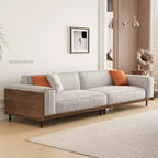 Luck Live Contemporary sofas 111.81in Cotton sofa suitable for living room, with 3 pillows&Removable Slipcover/Gray
