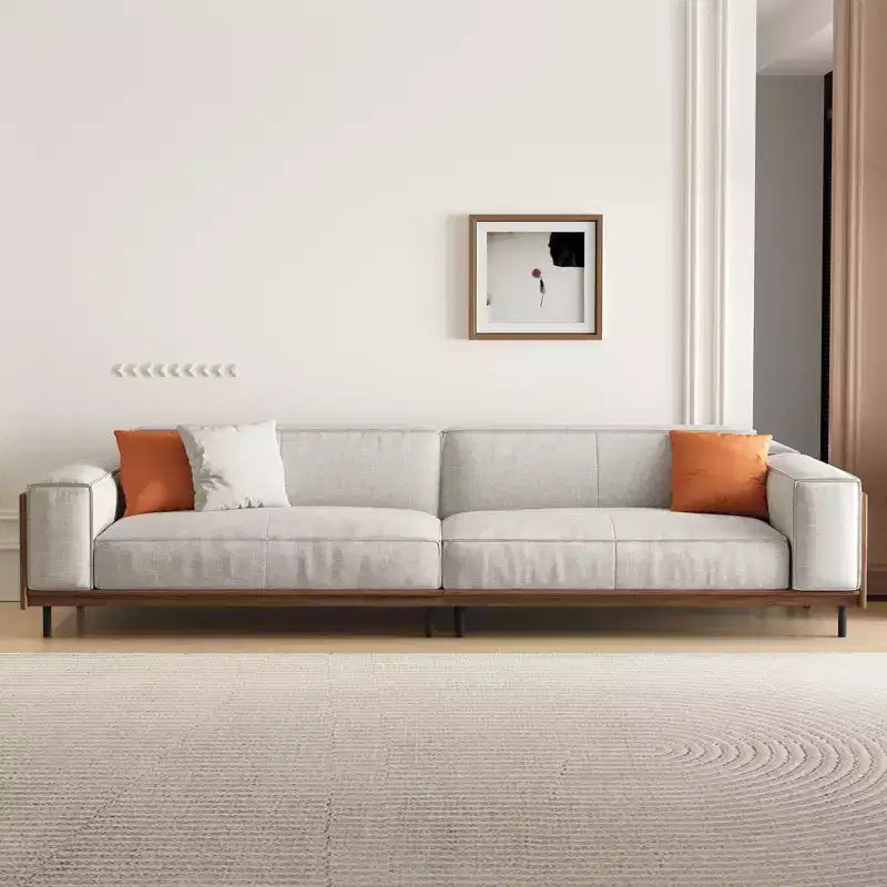 Luck Live Contemporary sofas 111.81in Cotton sofa suitable for living room, with 3 pillows&Removable Slipcover/Gray