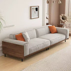 Luck Live Contemporary sofas 111.81in Cotton sofa suitable for living room, with 3 pillows&Removable Slipcover/Gray
