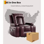 Fauteuil inclinable électrique surdimensionné, Siège de cinéma maison avec soutien lombaire, Canapé inclinable en similicuir PU avec dossier et pieds réglables