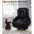 Fauteuil inclinable électrique surdimensionné, Siège de cinéma maison avec soutien lombaire, Canapé inclinable en similicuir PU avec dossier et pieds réglables