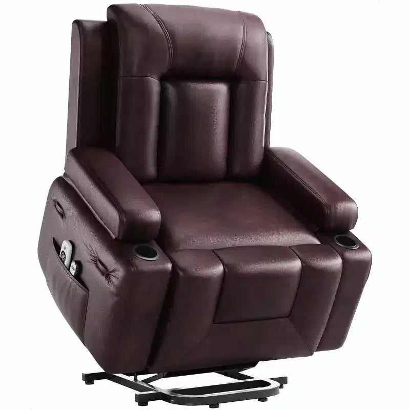 Oversized Power Lift Recliner Chair, Home Theater Seating with Lumbar Support, Faux PU Leather Recliner Sofa Adjustable Back and Legs