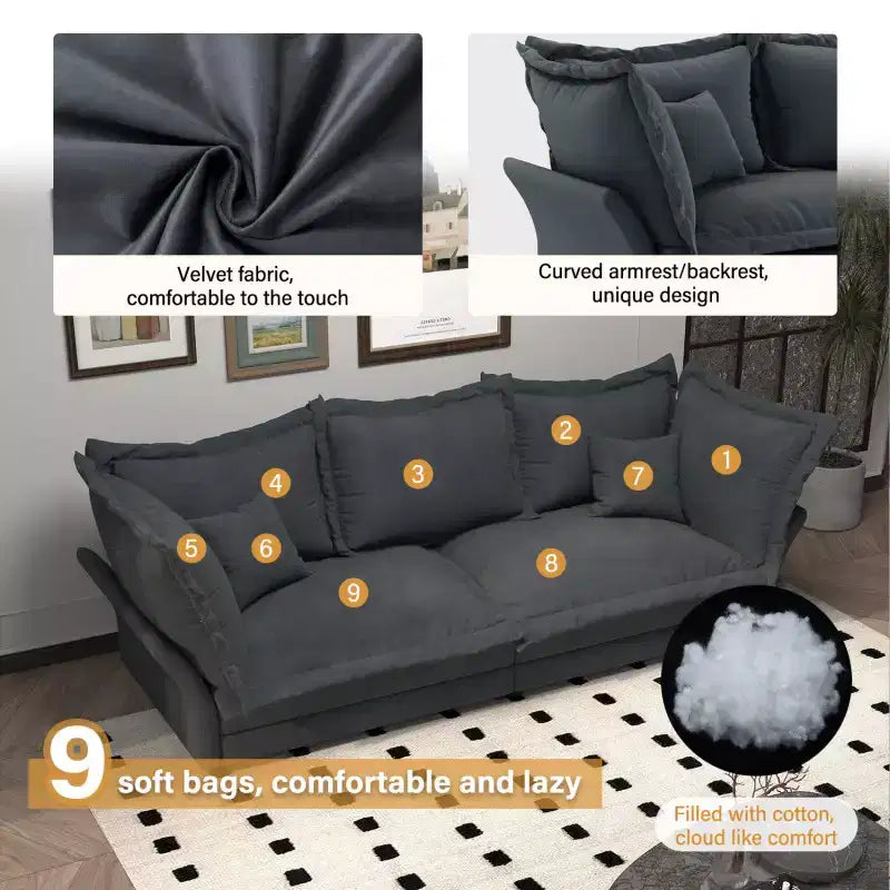 Canapé moderne 90,55, canapé rembourré confortable avec coussins, causeuse convertible pour salon, chambre, appartement, bureau