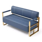 57.9 W Loveseat Sofa, 2 Seat Couch With Metal Armrests, Wide Thick Backrest, High-density Foam Seat Padded, Accent Love Seats