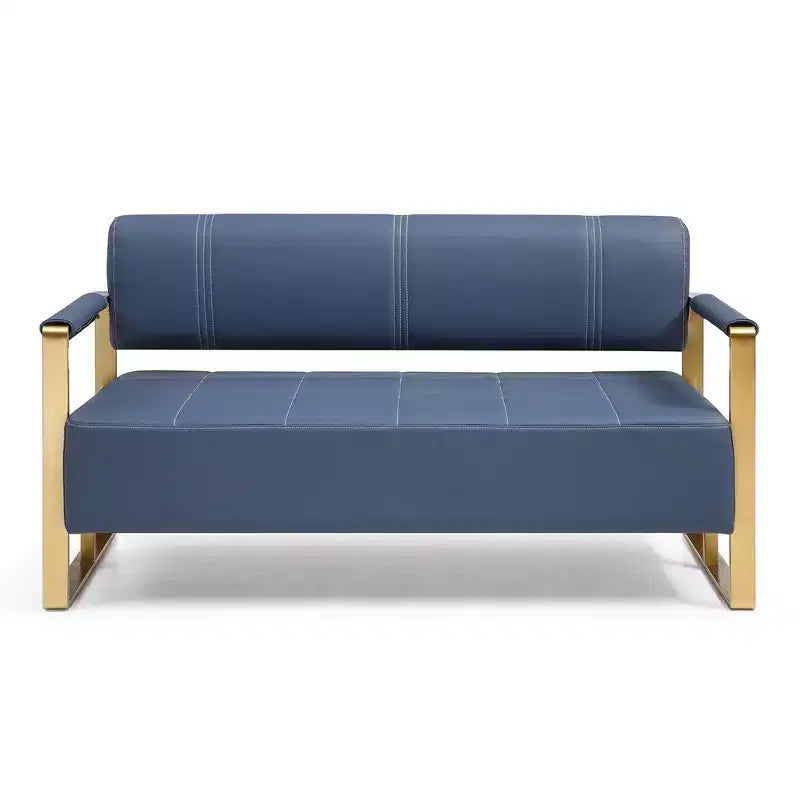57.9 W Loveseat Sofa, 2 Seat Couch With Metal Armrests, Wide Thick Backrest, High-density Foam Seat Padded, Accent Love Seats