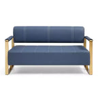 57.9 W Loveseat Sofa, 2 Seat Couch With Metal Armrests, Wide Thick Backrest, High-density Foam Seat Padded, Accent Love Seats