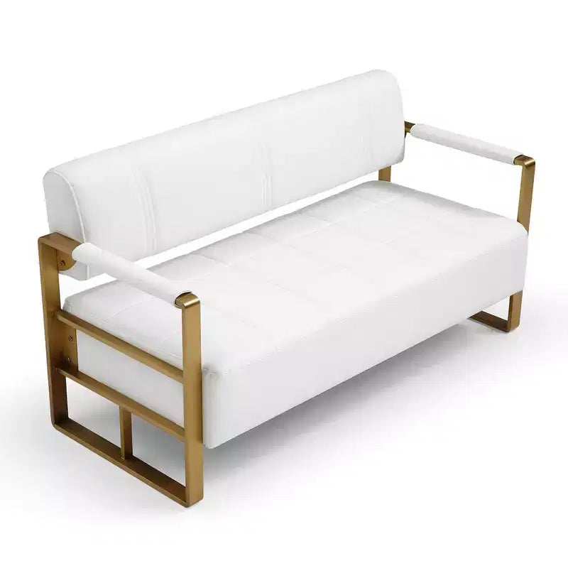 57.9 W Loveseat Sofa, 2 Seat Couch With Metal Armrests, Wide Thick Backrest, High-density Foam Seat Padded, Accent Love Seats