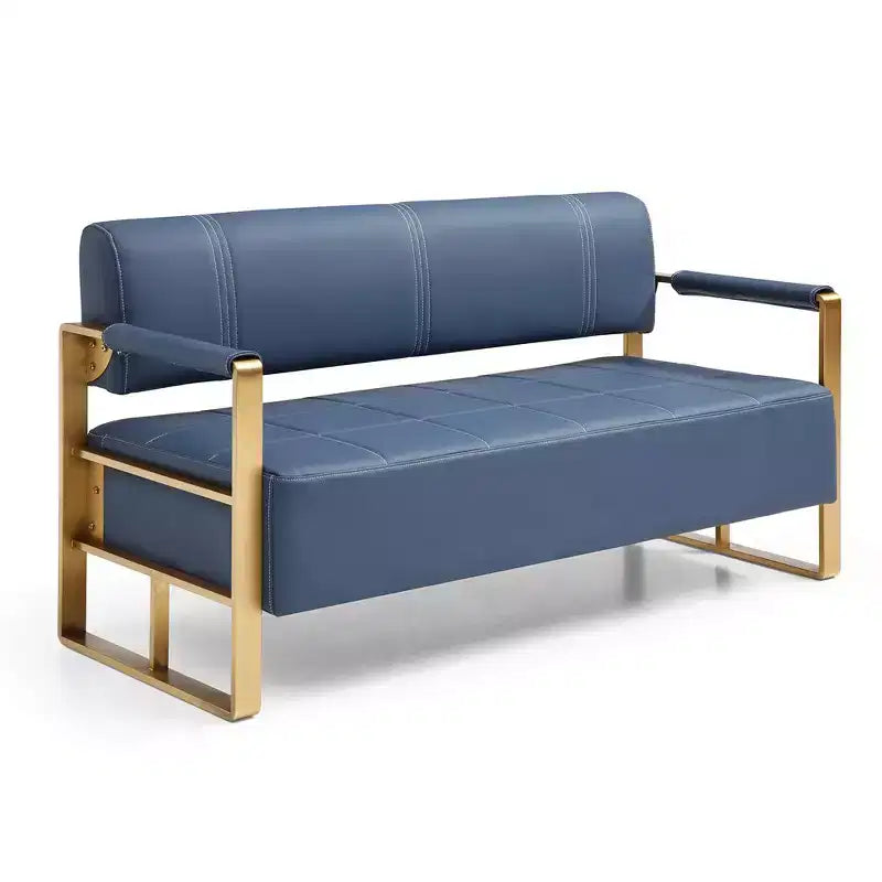 57.9 W Loveseat Sofa, 2 Seat Couch With Metal Armrests, Wide Thick Backrest, High-density Foam Seat Padded, Accent Love Seats