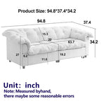 Zeus & Ruta 94.8 Modern Chenille Cloud Sofa with Deep Seat for for Living Room, Bedroom, Office