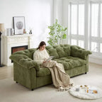 Zeus & Ruta 94.8 Modern Chenille Cloud Sofa with Deep Seat for for Living Room, Bedroom, Office