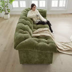 Zeus & Ruta 94.8 Modern Chenille Cloud Sofa with Deep Seat for for Living Room, Bedroom, Office